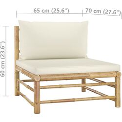 Set mobilier de gradina VidaXL 3058219 (Bamboo/Cream) Thumb