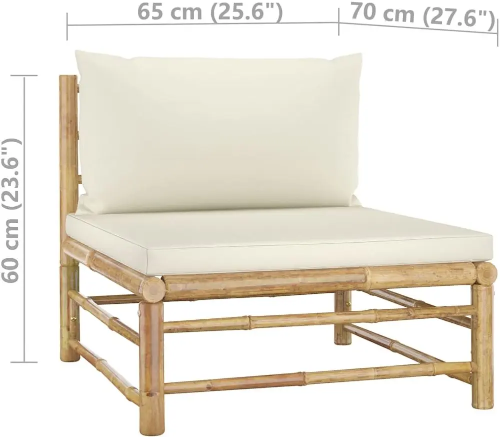 Set mobilier de gradina VidaXL 3058219 (Bamboo/Cream)