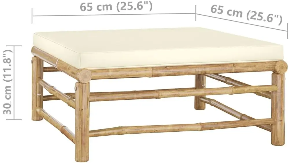 Set mobilier de gradina VidaXL 3058219 (Bamboo/Cream)