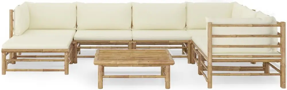 Set mobilier de gradina VidaXL 3058219 (Bamboo/Cream)