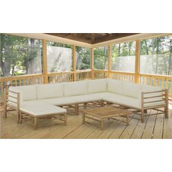 Set mobilier de gradina VidaXL 3058219 (Bamboo/Cream)