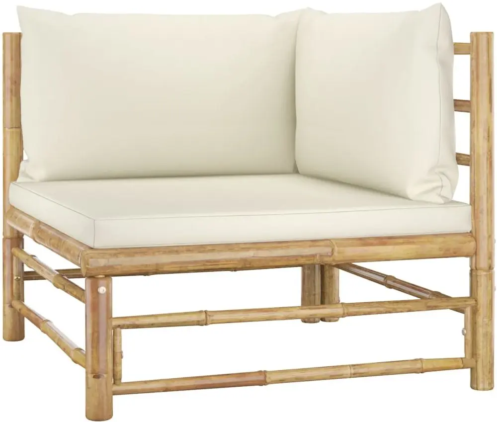 Set mobilier de gradina VidaXL 3058219 (Bamboo/Cream)