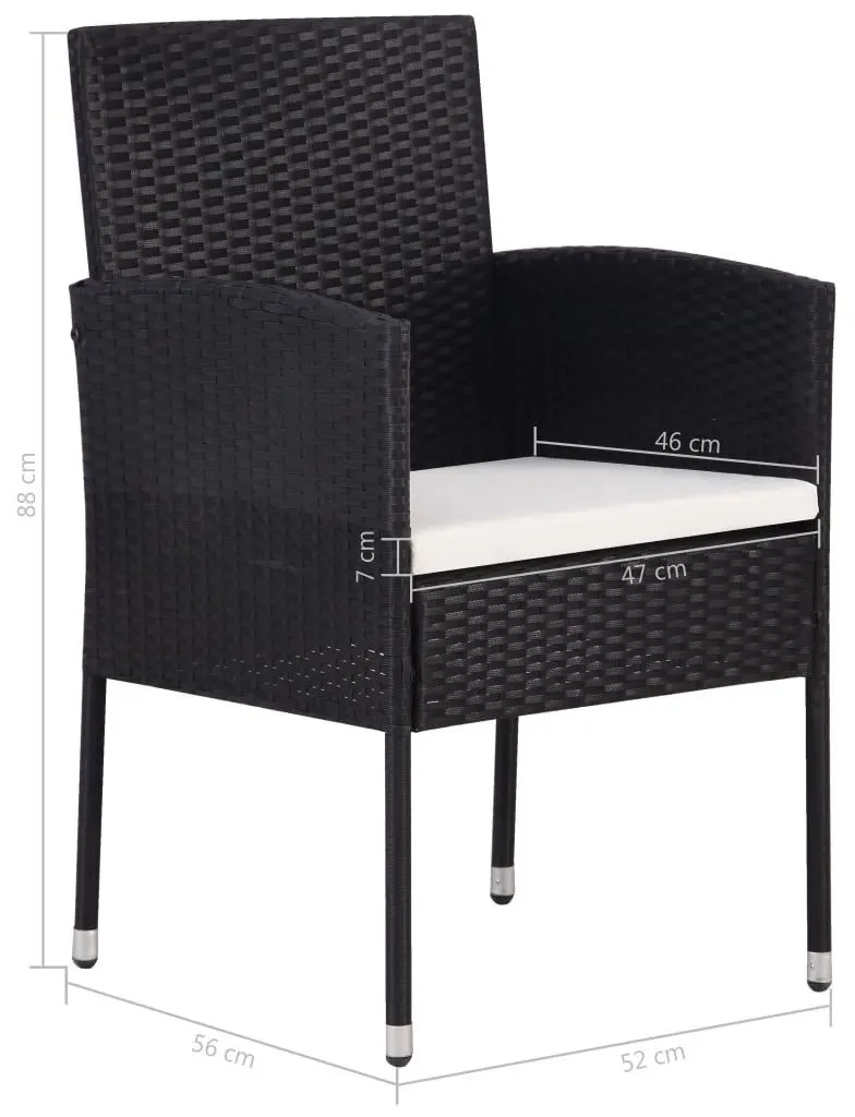 Set mobilier de gradina VidaXL 3059425 (Black/White) - 6