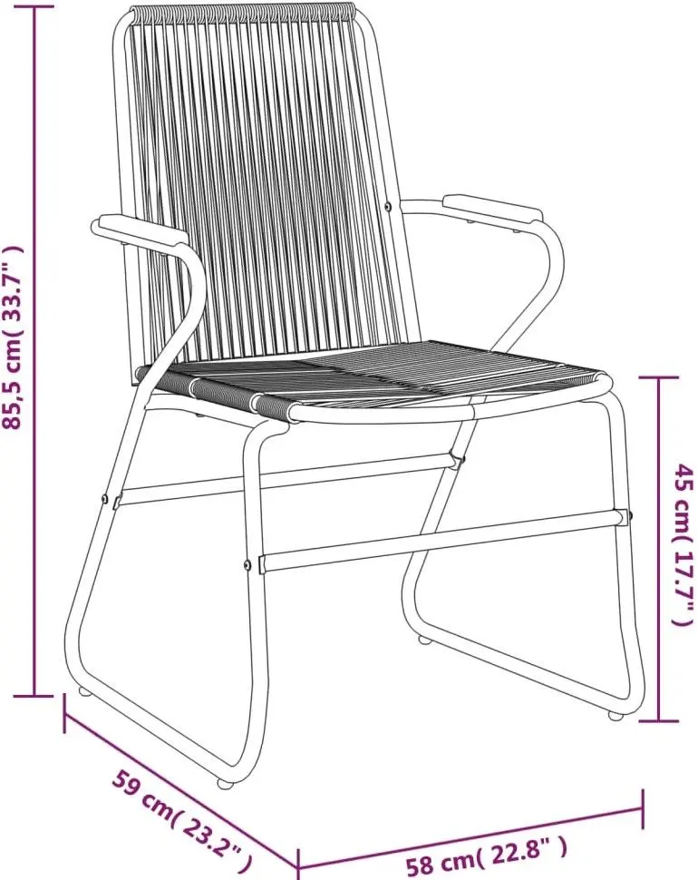Set mobilier de gradina VidaXL 3060273 (Black) - 10
