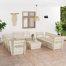 Set mobilier de gradina VidaXL 3063730 (Natural)