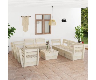 Set mobilier de gradina VidaXL 3063730 (Natural)