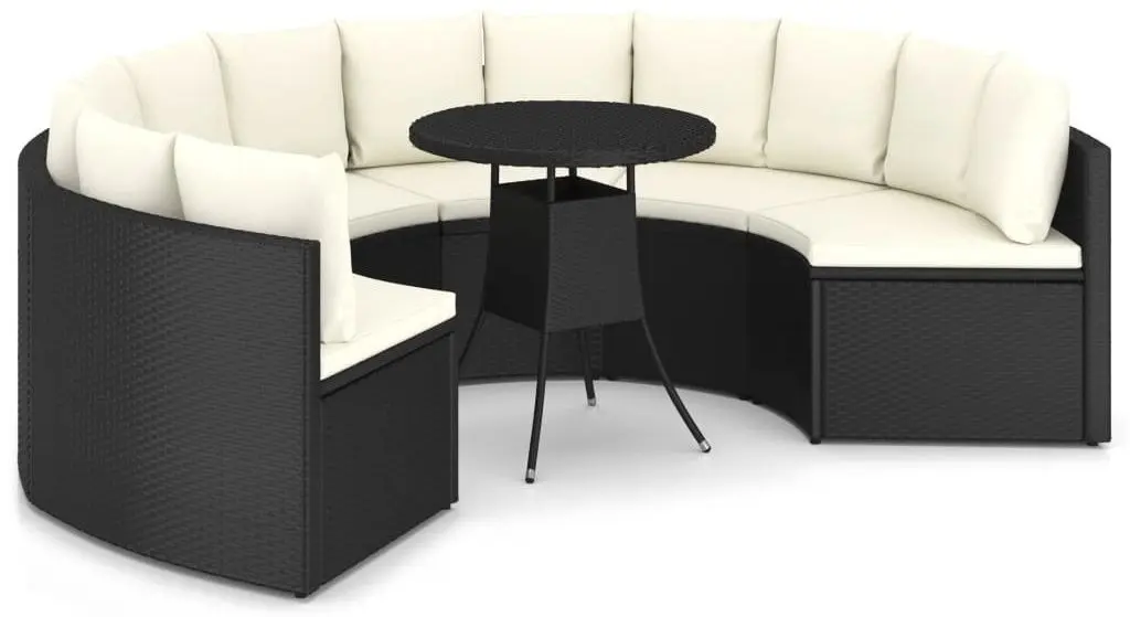 Set mobilier de gradina VidaXL 3064889 (Black/Cream)