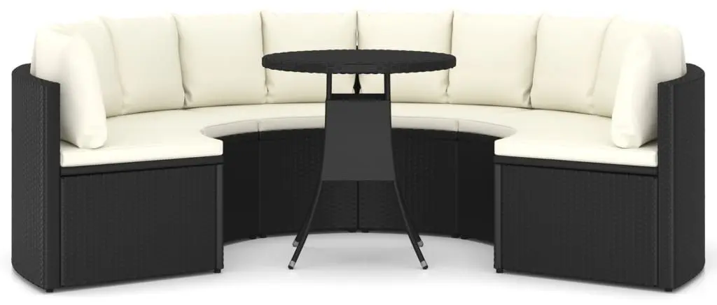 Set mobilier de gradina VidaXL 3064889 (Black/Cream)