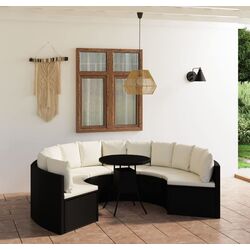 Set mobilier de gradina VidaXL 3064889 (Black/Cream)