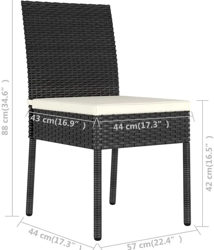 Set mobilier de gradina VidaXL 3065697 (Black/Cream) - 12