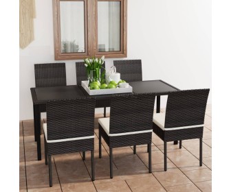 Set mobilier de gradina VidaXL 3065697 (Black/Cream)