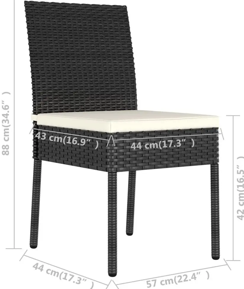 Комплект садовой мебели VidaXL 3065698 (Black/Cream) - 12