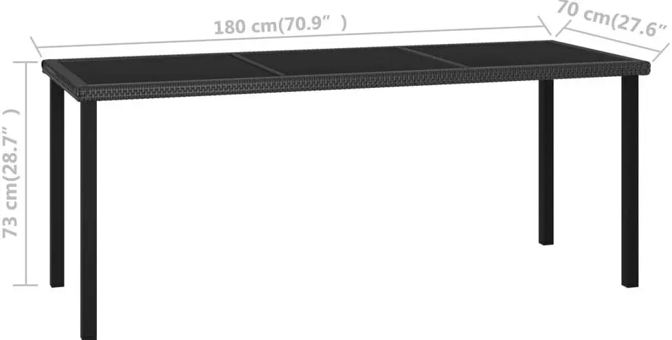 Комплект садовой мебели VidaXL 3065698 (Black/Cream) - 13