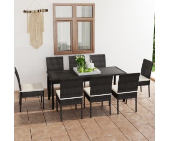 Set mobilier de gradina VidaXL 3065698 (Black/Cream)