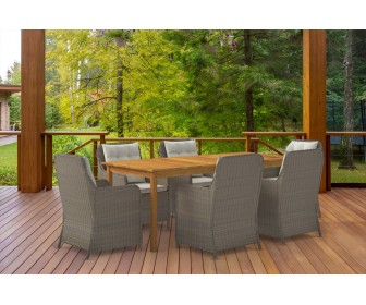 Set mobilier de gradina VidaXL 3067912 (Brown/Cream/Acacia)