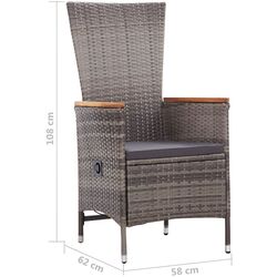 Set mobilier de grădină VidaXL 3070770 (Grey/Acacia) Thumb