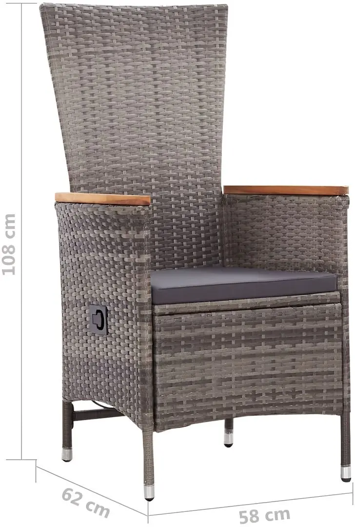 Set mobilier de grădină VidaXL 3070770 (Grey/Acacia)