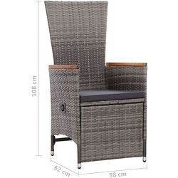 Set mobilier de grădină VidaXL 3070770 (Grey/Acacia) Thumb