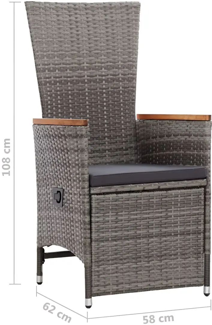 Set mobilier de grădină VidaXL 3070770 (Grey/Acacia)