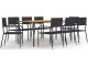 Set mobilier de gradina VidaXL 3072509 (Black/Acacia)