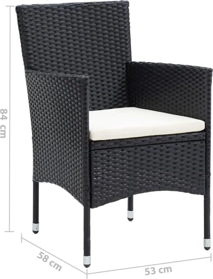 Комплект садовой мебели VidaXL 3095012 (Black)