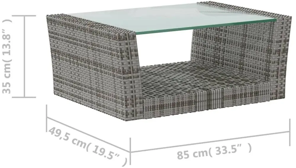 Set mobilier de gradina VidaXL 3095945 (Grey/Dark Grey)