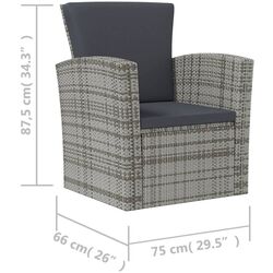 Set mobilier de gradina VidaXL 3095945 (Grey/Dark Grey) Thumb