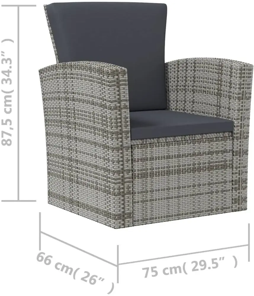 Set mobilier de gradina VidaXL 3095945 (Grey/Dark Grey)
