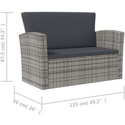 Set mobilier de gradina VidaXL 3095945 (Grey/Dark Grey) Thumb