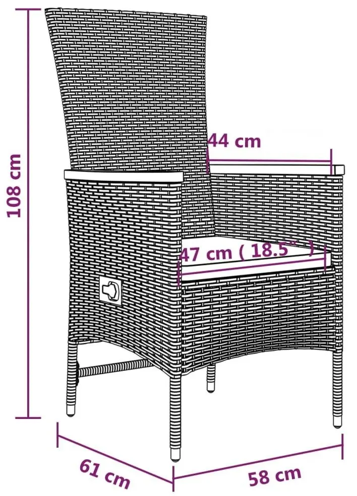 Set mobilier de gradina VidaXL 3157544 (Grey/Dark Grey)