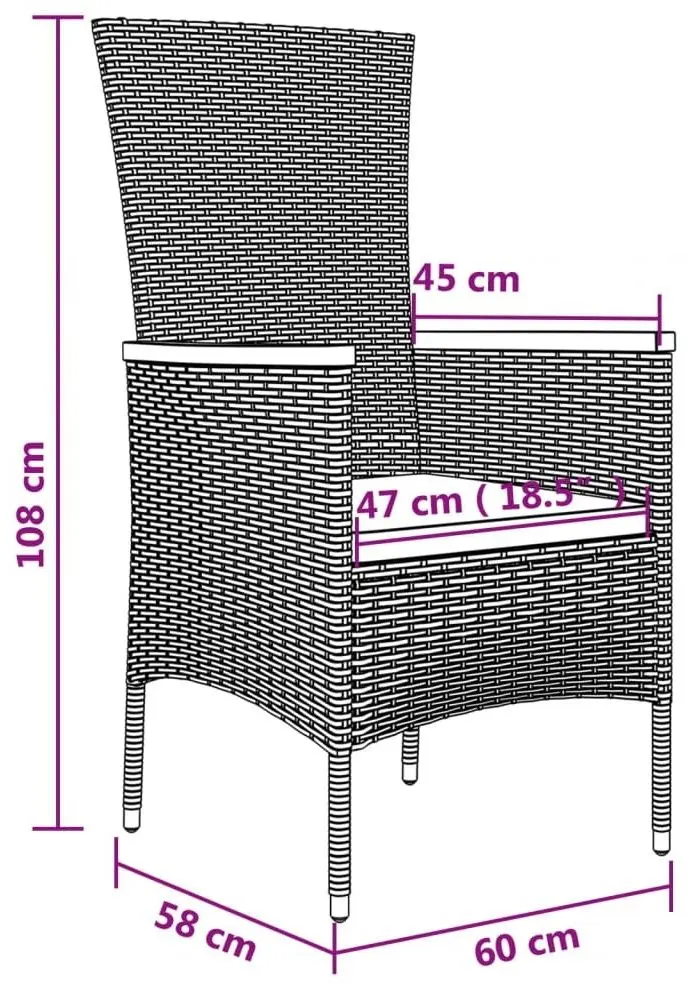 Set mobilier de gradina VidaXL 3157544 (Grey/Dark Grey)