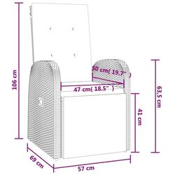 Set mobilier de gradina VidaXL 3157596 (Grey/Dark Grey) Thumb