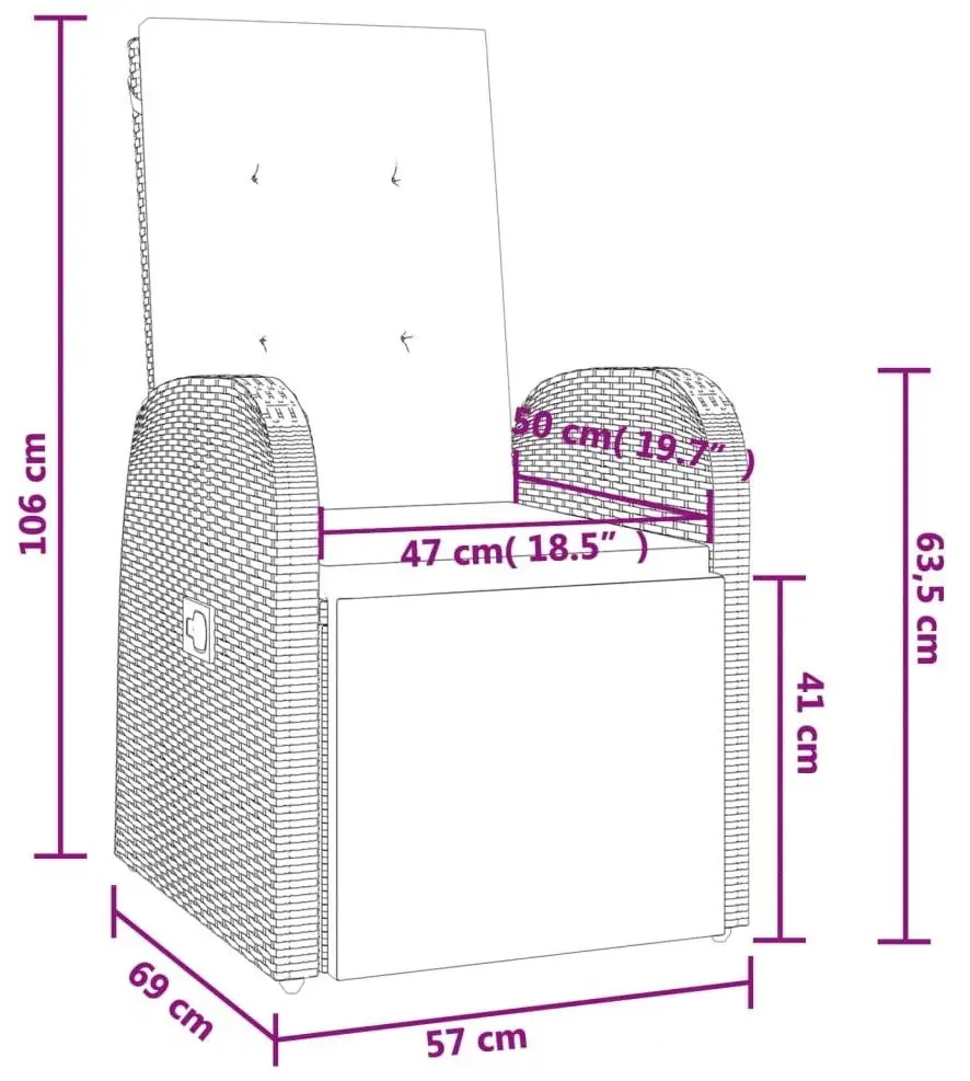 Set mobilier de gradina VidaXL 3157596 (Grey/Dark Grey)