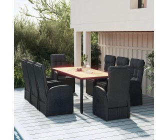 Set mobilier de gradina VidaXL 3157611 (Black/Natural)