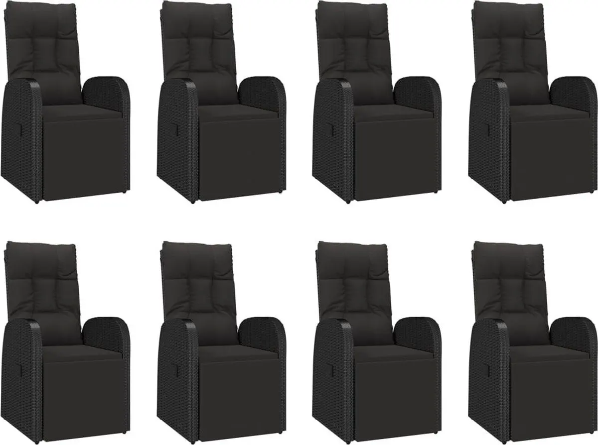 Set mobilier de gradina VidaXL 3157611 (Black/Natural)