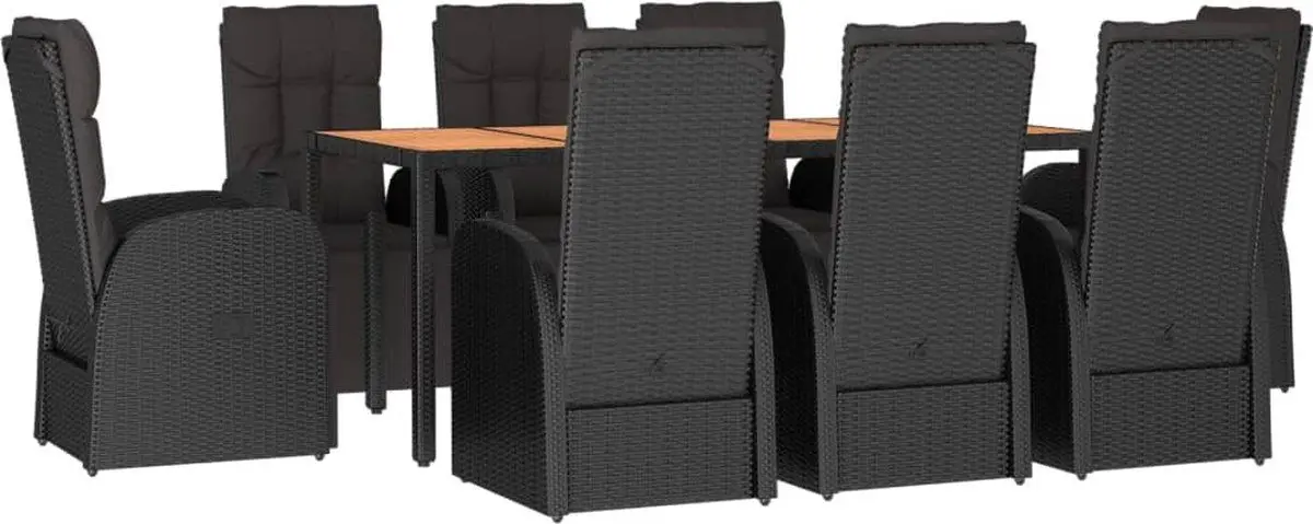 Set mobilier de gradina VidaXL 3157611 (Black/Natural)