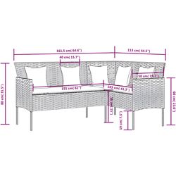Set mobilier de grădină VidaXL 318577 (Brown/White) Thumb