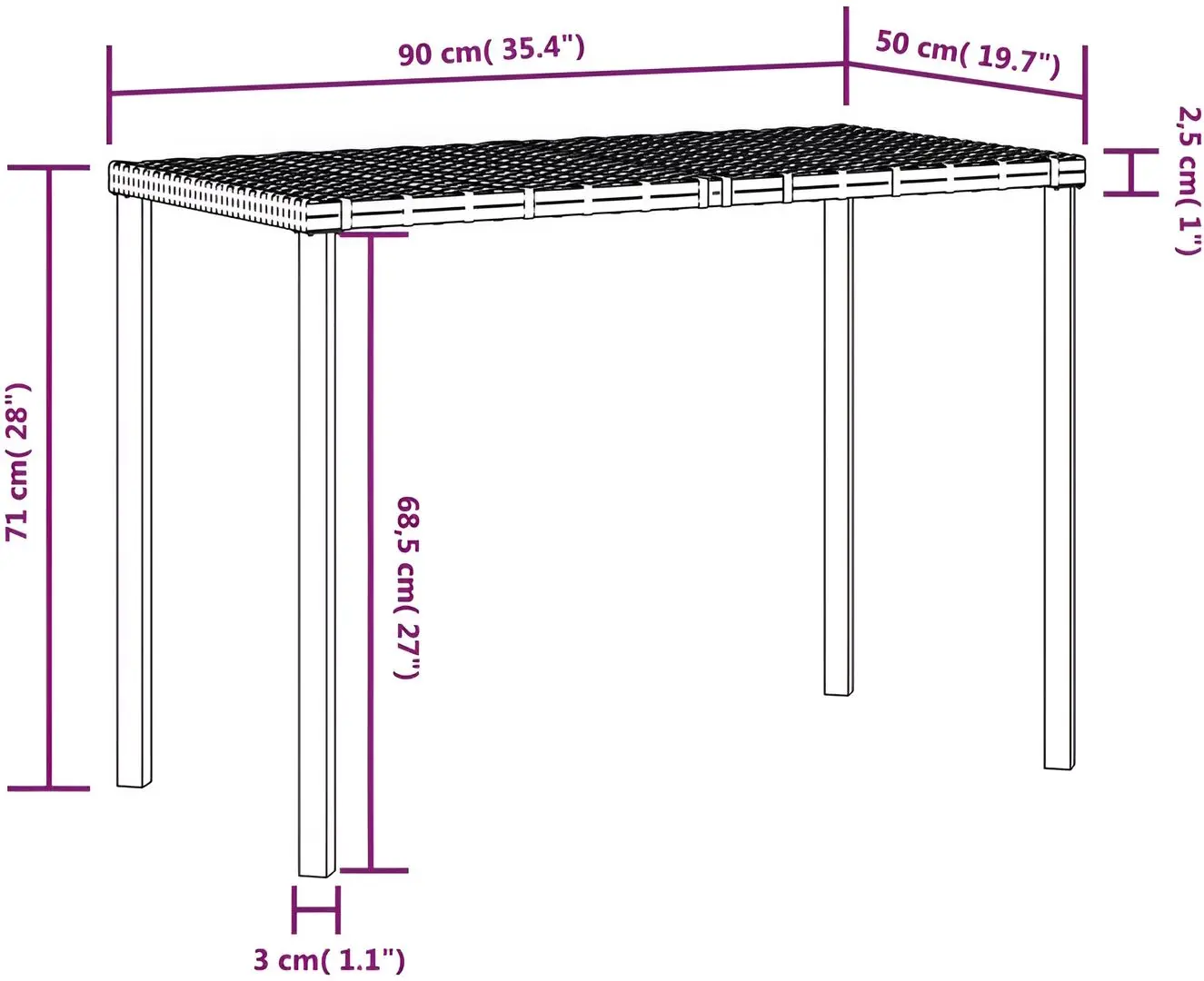 Set mobilier de grădină VidaXL 318577 (Brown/White)