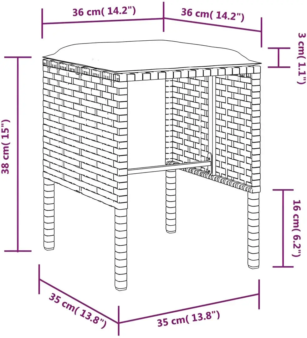 Set mobilier de grădină VidaXL 318577 (Brown/White)