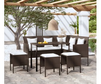 Set mobilier de grădină VidaXL 318577 (Brown/White)