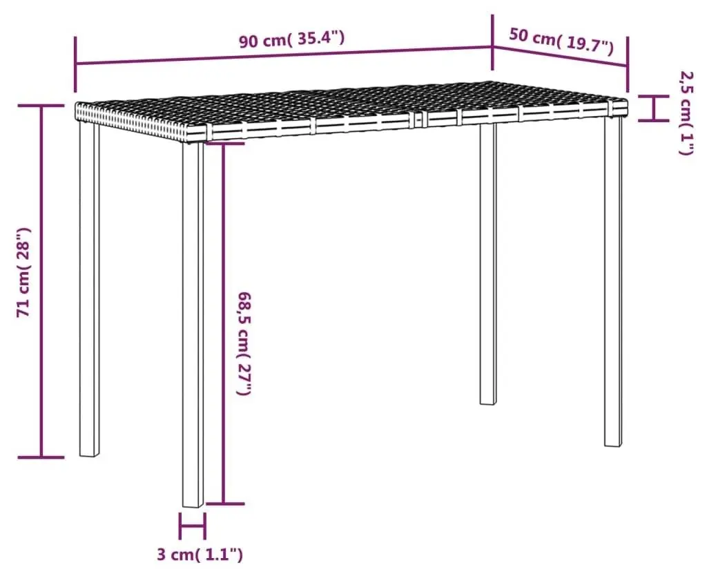 Set mobilier de gradina VidaXL 318578 (Black/White)