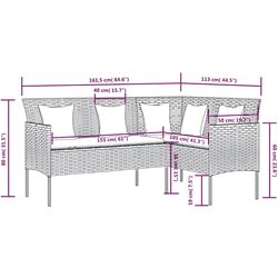 Set mobilier de grădină VidaXL 318579 (Grey) Thumb