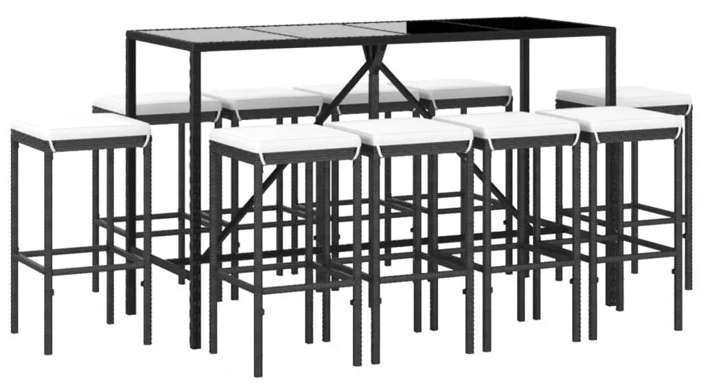 Set mobilier de gradina VidaXL 3187639 (Black/White)