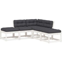 Set mobilier de grădină VidaXL 3216966 (White/Dark Grey) Thumb