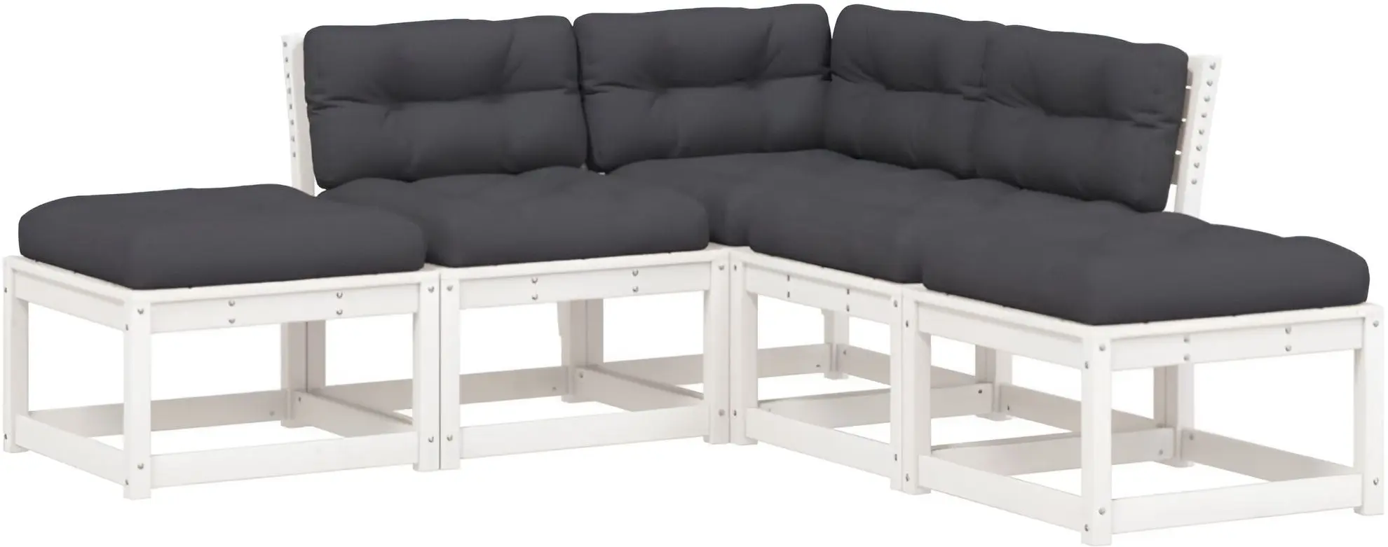 Set mobilier de grădină VidaXL 3216966 (White/Dark Grey)