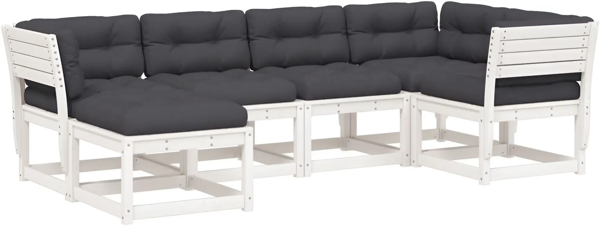 Set mobilier de grădină VidaXL 3217041 (White/Dark Grey)
