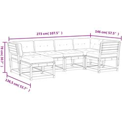 Set mobilier de grădină VidaXL 3217041 (White/Dark Grey) Thumb