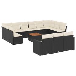 Set mobilier de gradina VidaXL 3224362 (Black/Cream) Thumb