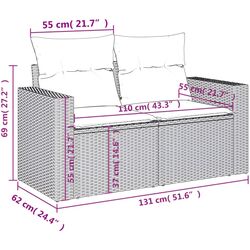 Set mobilier de grădină VidaXL 3224372 (Beige/Grey) Thumb