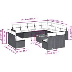 Set mobilier de grădină VidaXL 3224372 (Beige/Grey) Thumb